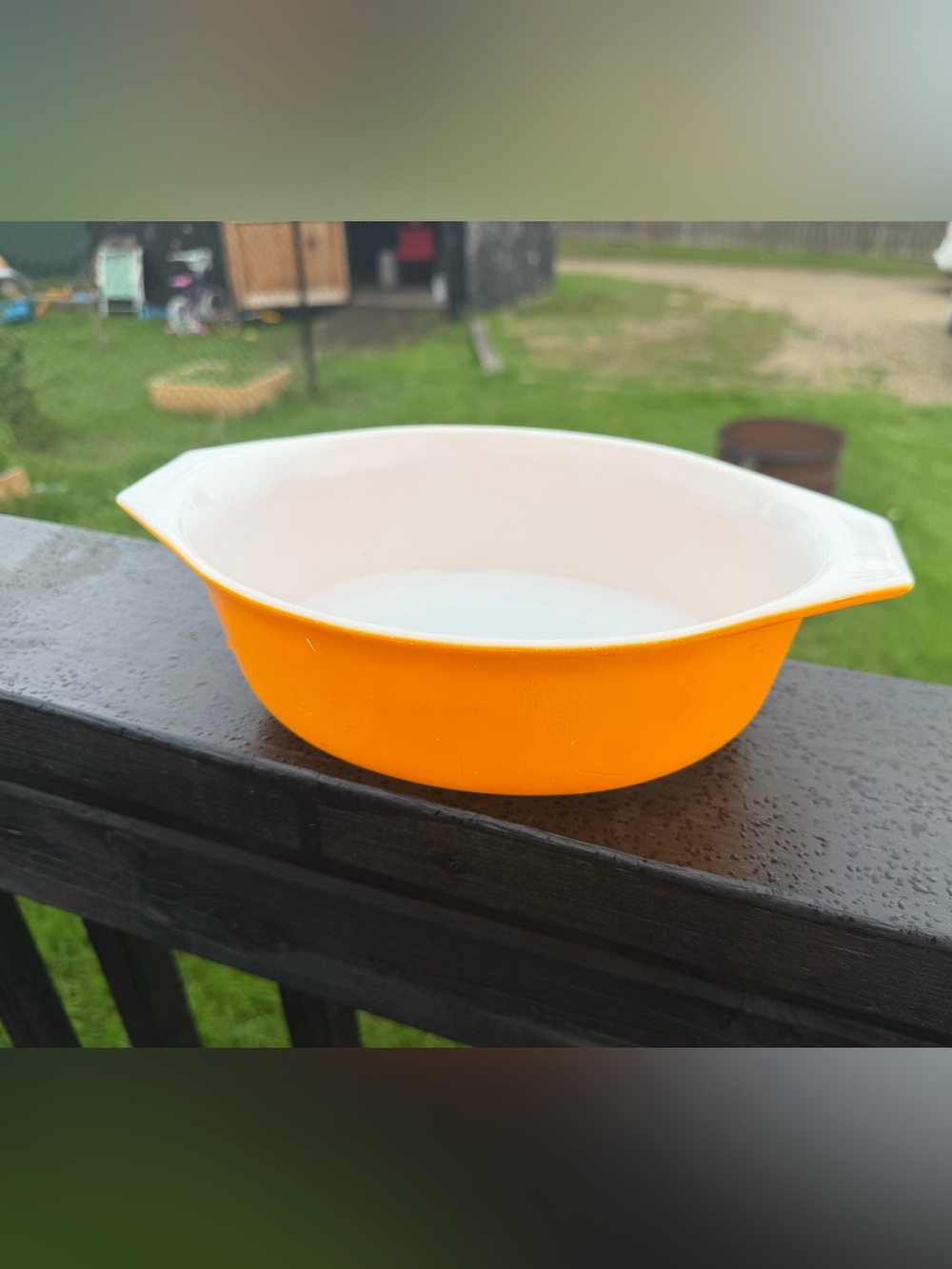Vintage Pyrex Orange Casserole Dish